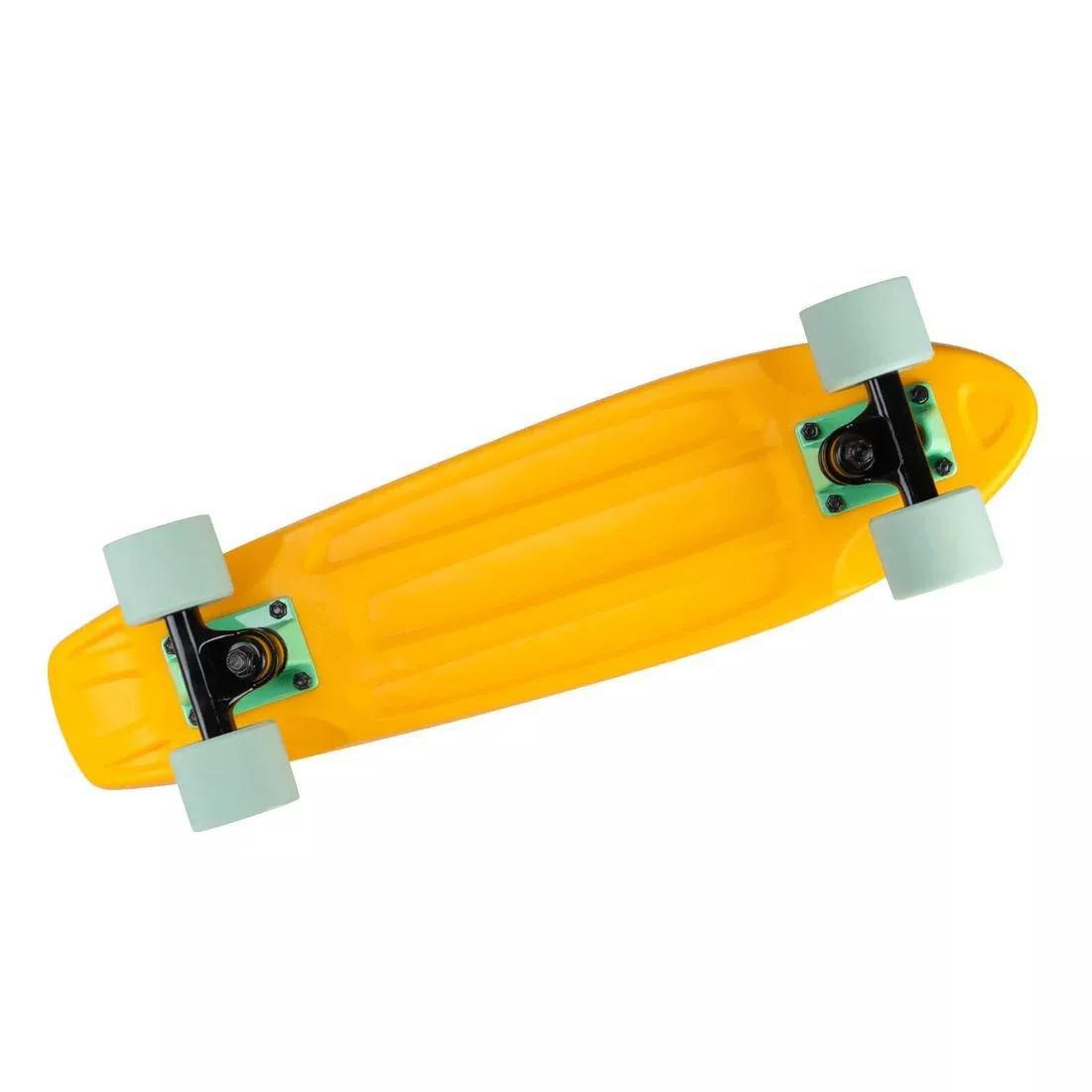 OXELO - Cruiser Skateboard Yamba 100 - Coral, Yellow