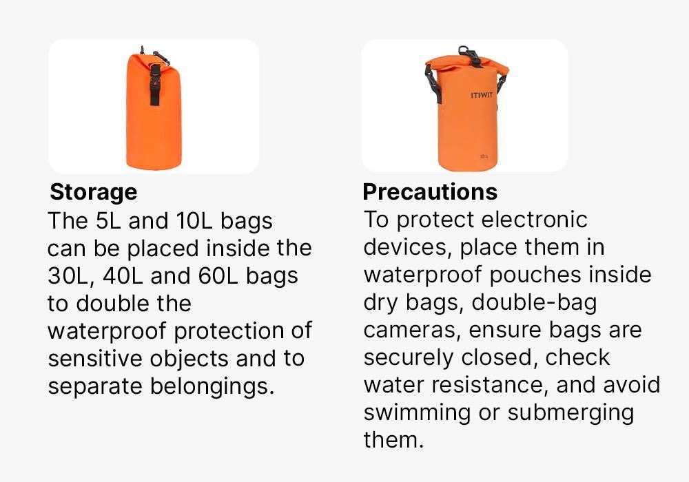 Waterproof Dry Bag - 10L, Orange, No Color, large image number 17