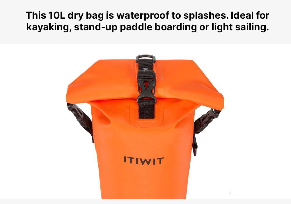 Waterproof Dry Bag - 10L, Orange, No Color, large image number 19