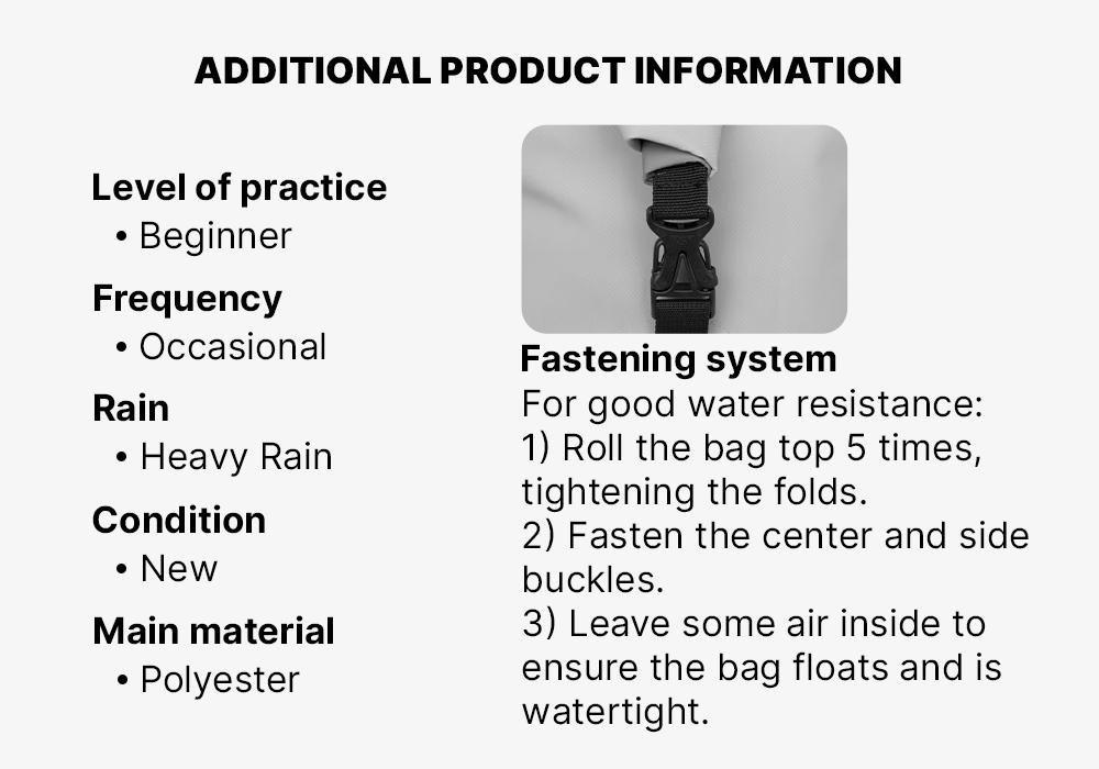 SILVER GREY Waterproof Bag IPX6 30L, No Color, large image number 16