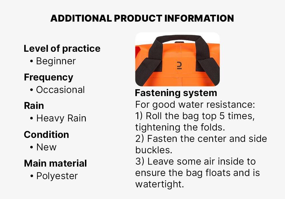 PAPAYA ORANGE Waterproof Bag IPX6 30L, No Color, large image number 16