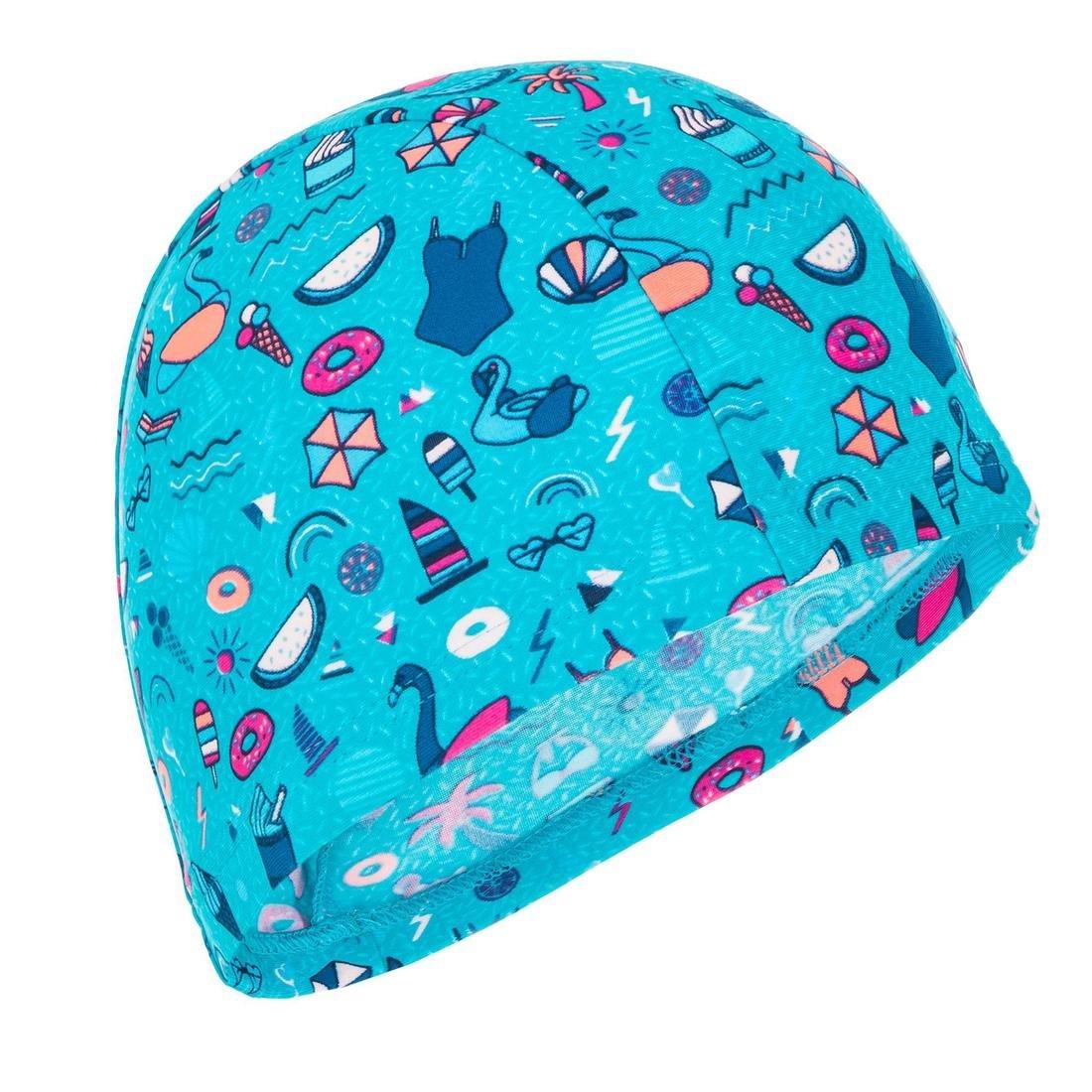 Mesh swim cap - Printed fabric - Tiki, aquamarine, No Color, large image number 0