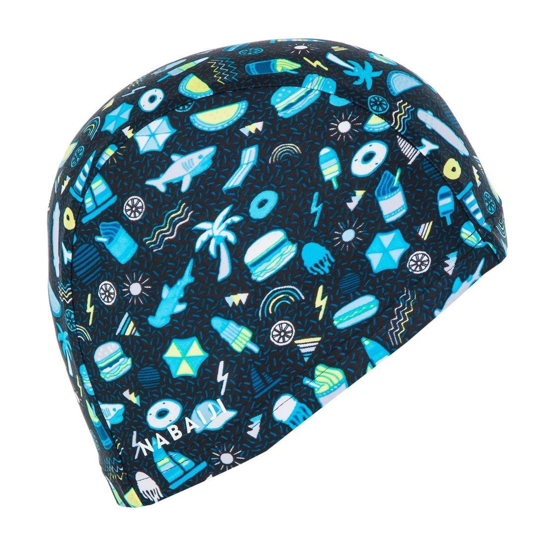 Mesh swim cap - Printed fabric - Tiki, aquamarine, No Color, large image number 2