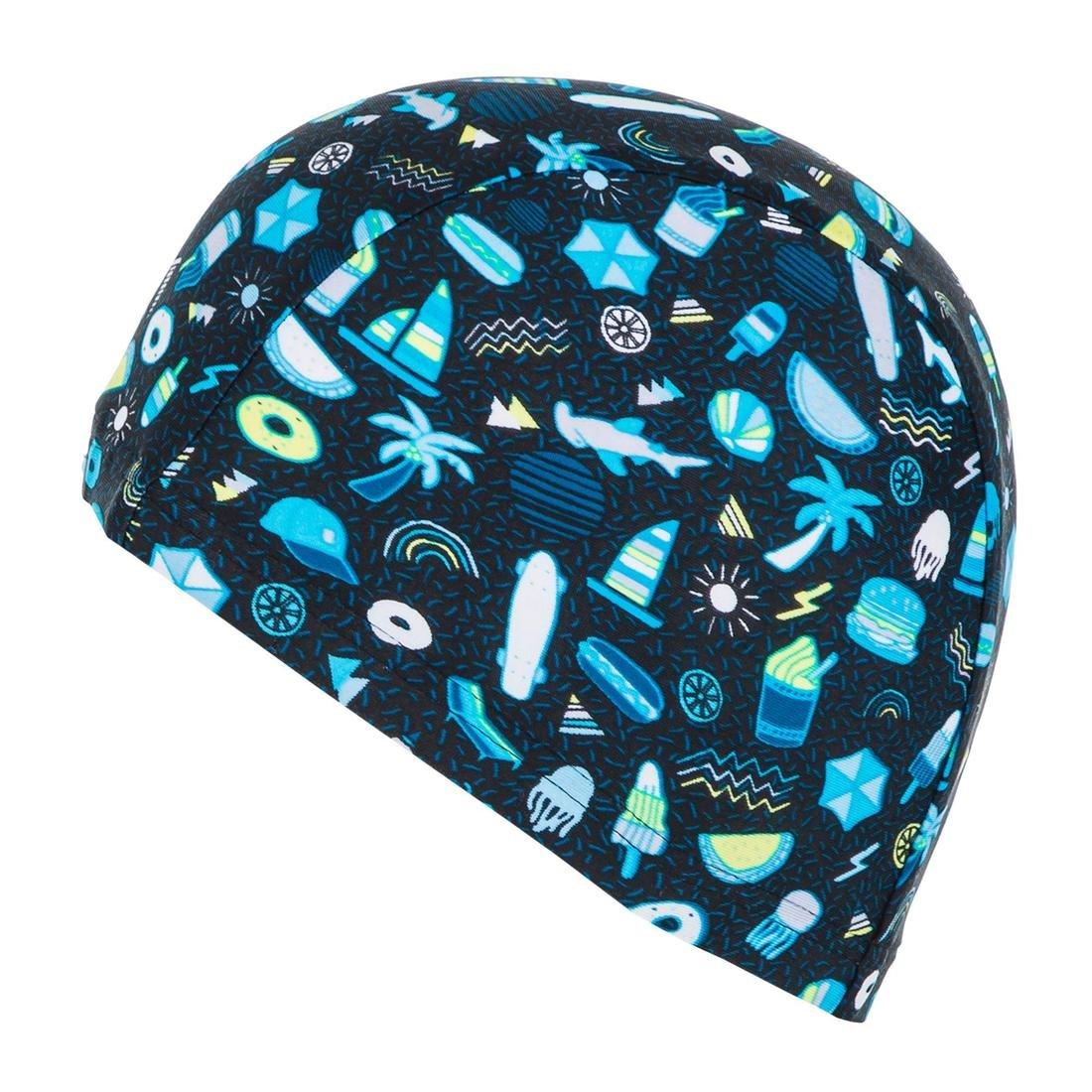 Mesh swim cap - Printed fabric - Tiki, aquamarine, No Color, large image number 3