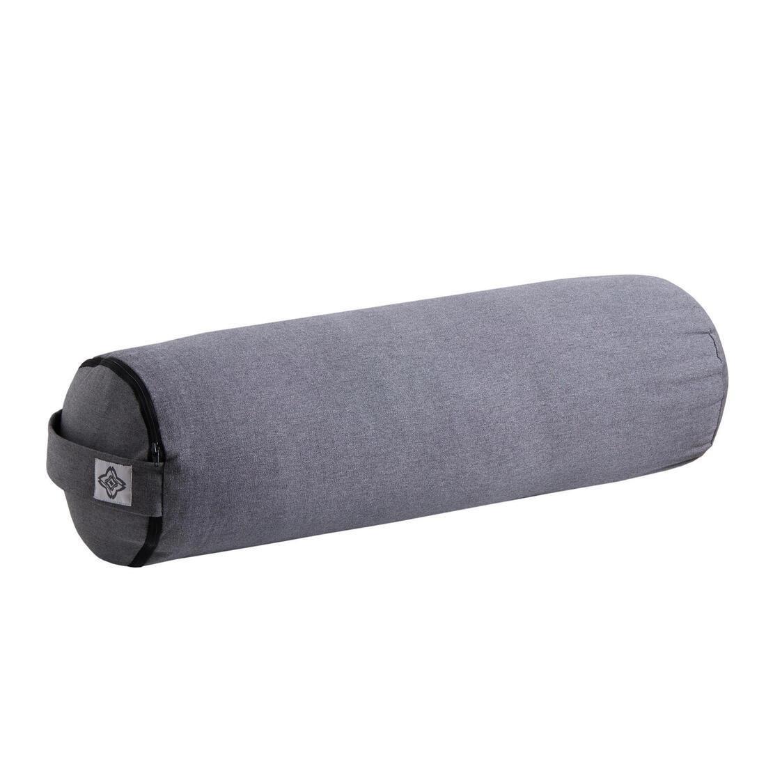 Firm Cotton Yoga Bolster/Cushion, Grey, No Color, medium