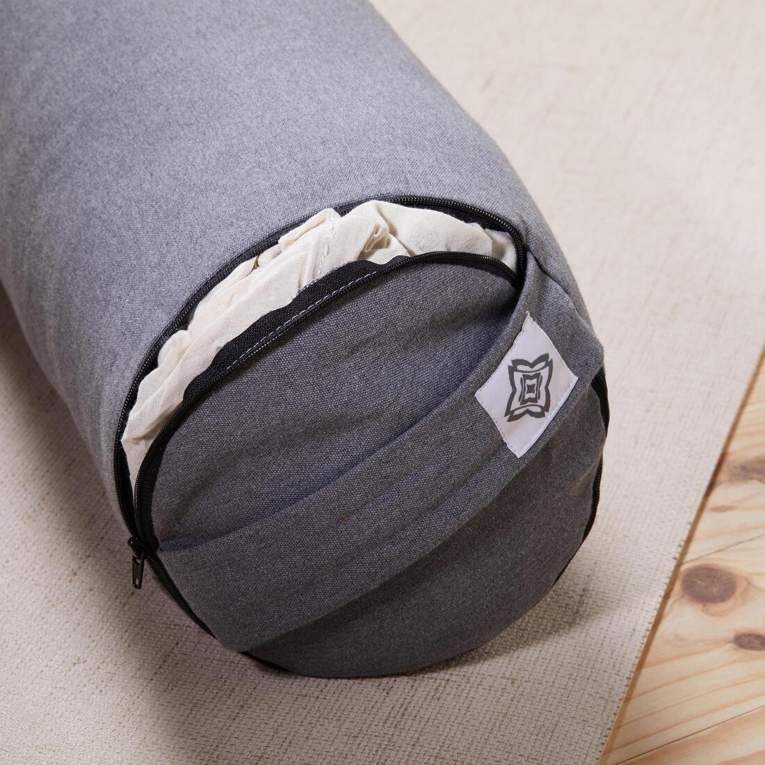 Firm Cotton Yoga Bolster/Cushion, Grey, , large image number 3