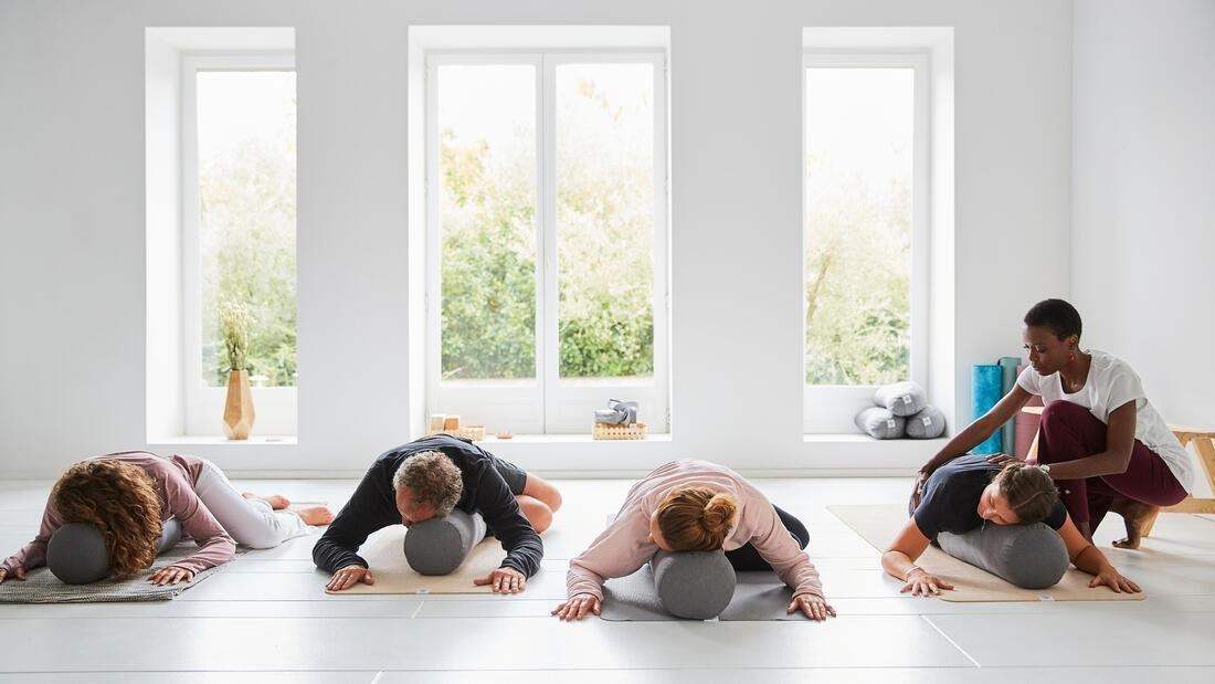 Firm Cotton Yoga Bolster/Cushion, Grey, , large image number 4