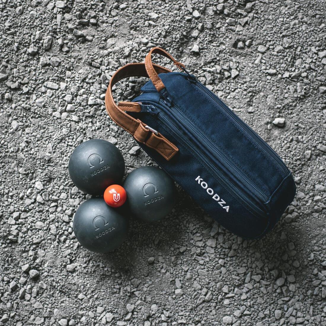 Semi-Rigid Bag For 3 Petanque Boules, Blue, No Color, large image number 12
