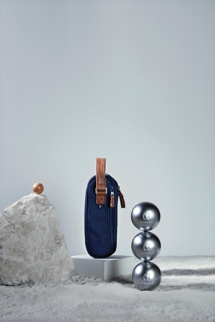 Semi-Rigid Bag For 3 Petanque Boules, Navy Blue, No Color, large image number 14