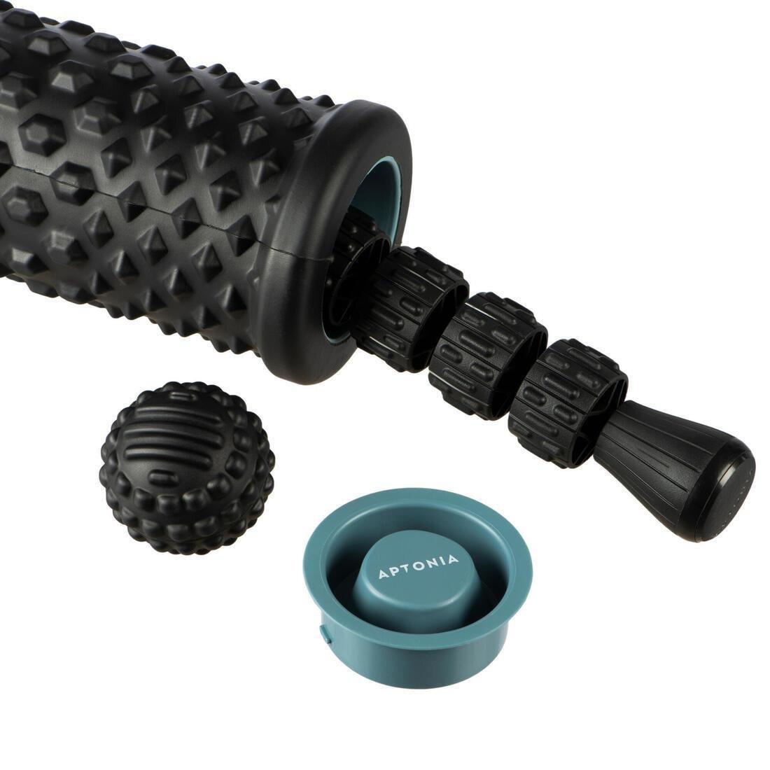 Massage Kit: Massage Roller, Ball And Stick, Black, No Color, medium