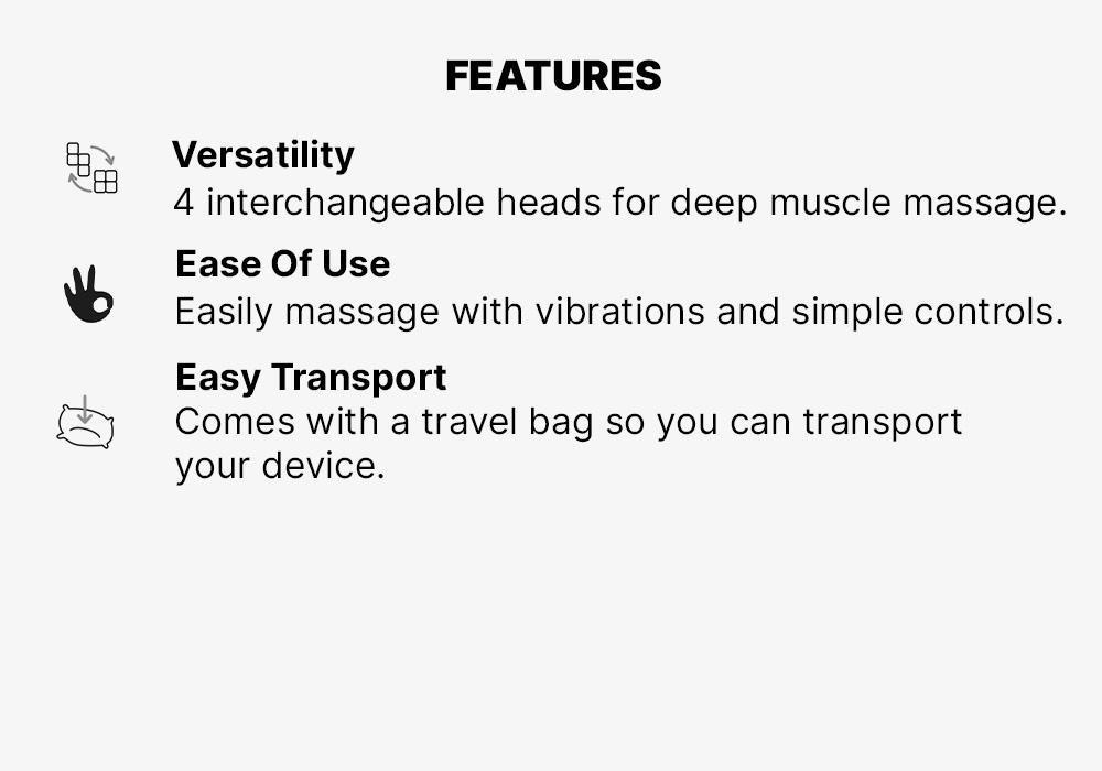 Massage Gun, Black, No Color, medium