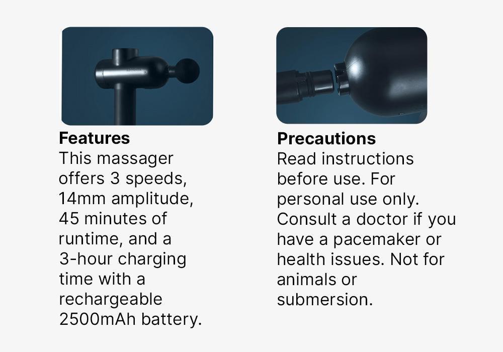 Massage Gun, Black, No Color, large image number 17