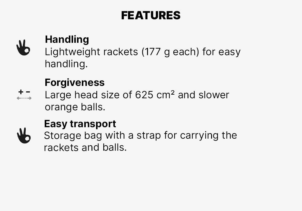 Duo Junior Tennis Set - 2 Rackets + 2 Balls + 1 Bag, Multicolour, No Color, large image number 9