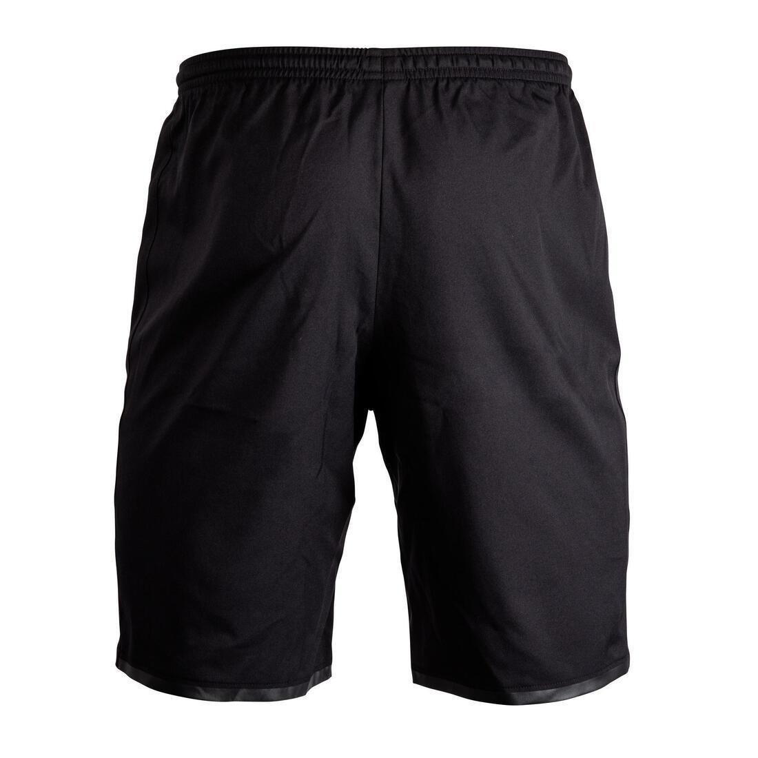 Unisex Football Zip Pocket Shorts F500Z, Black, No Color, large image number 3