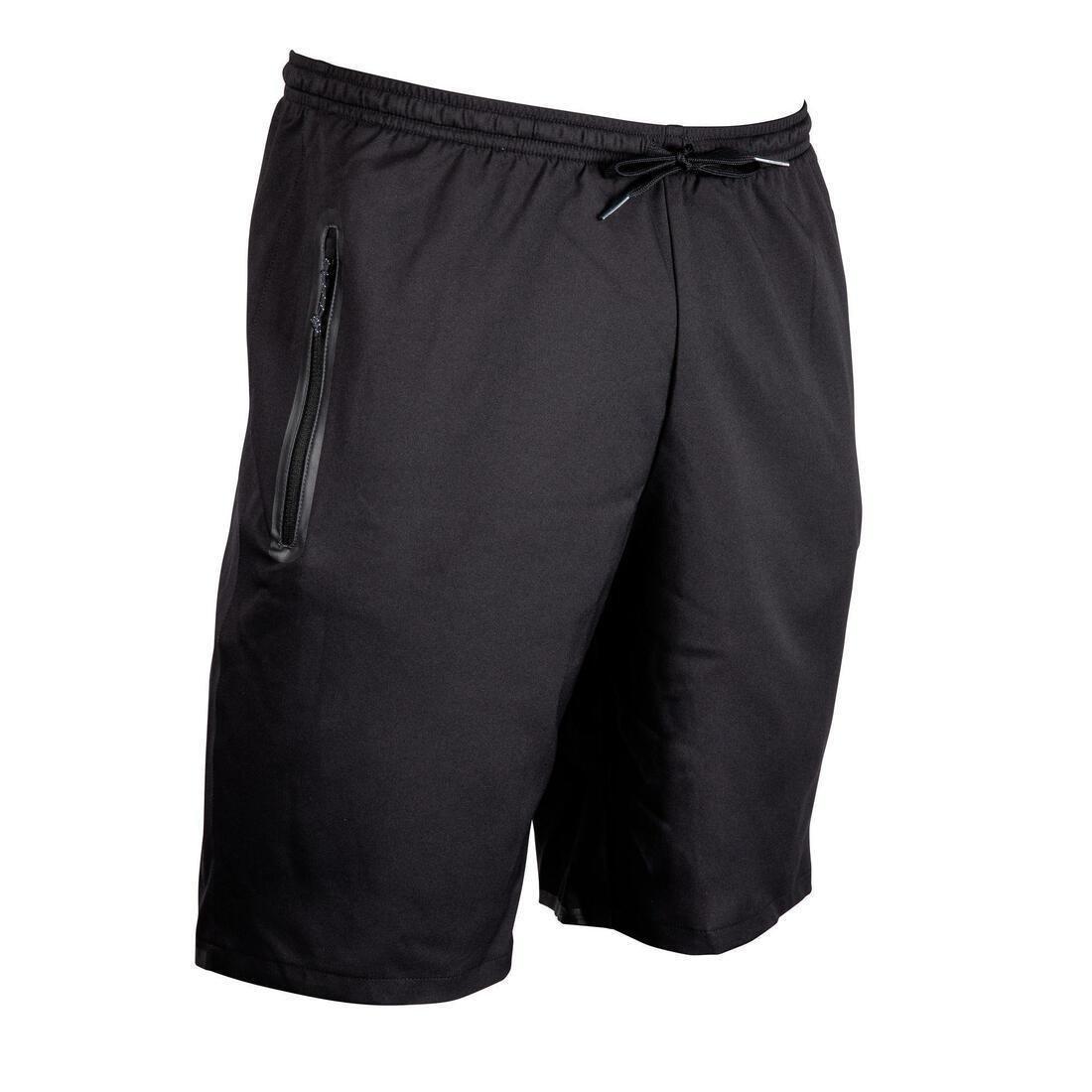 Unisex Football Zip Pocket Shorts F500Z, Black, , large image number 8
