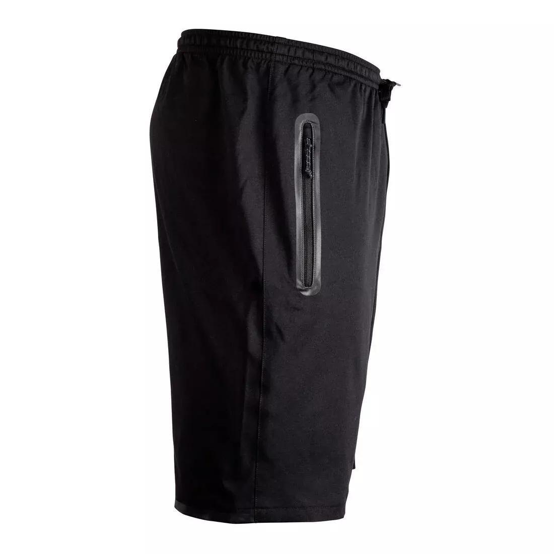 Unisex Football Zip Pocket Shorts F500Z, Black, No Color, large image number 9