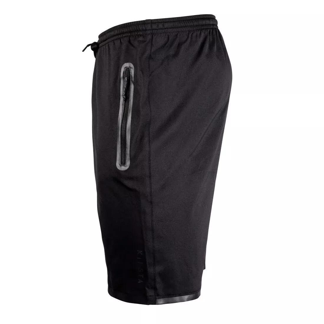 KIPSTA - Unisex Football Zip Pocket Shorts F500Z, Black