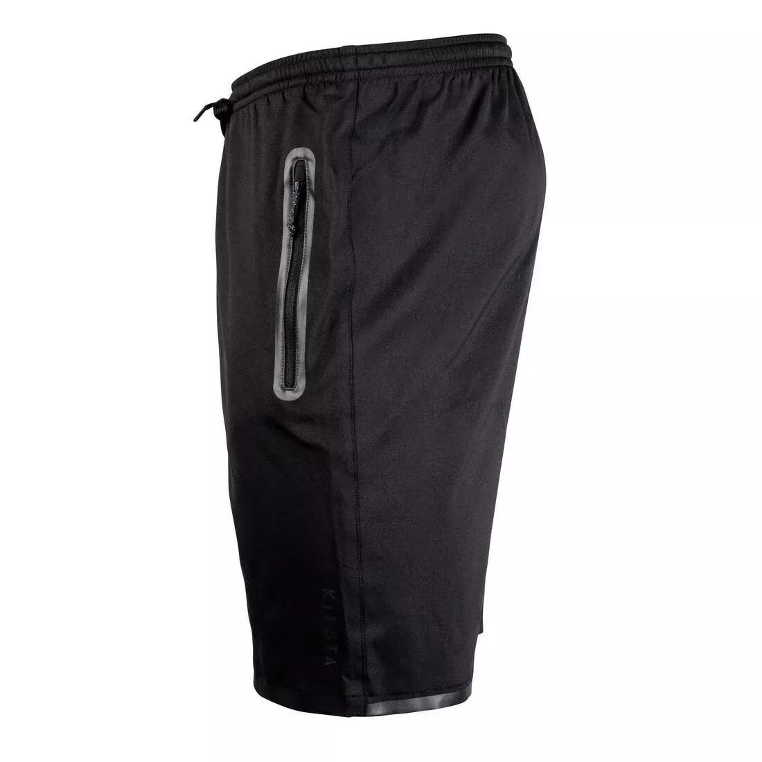 Unisex Football Zip Pocket Shorts F500Z, Black, No Color, medium