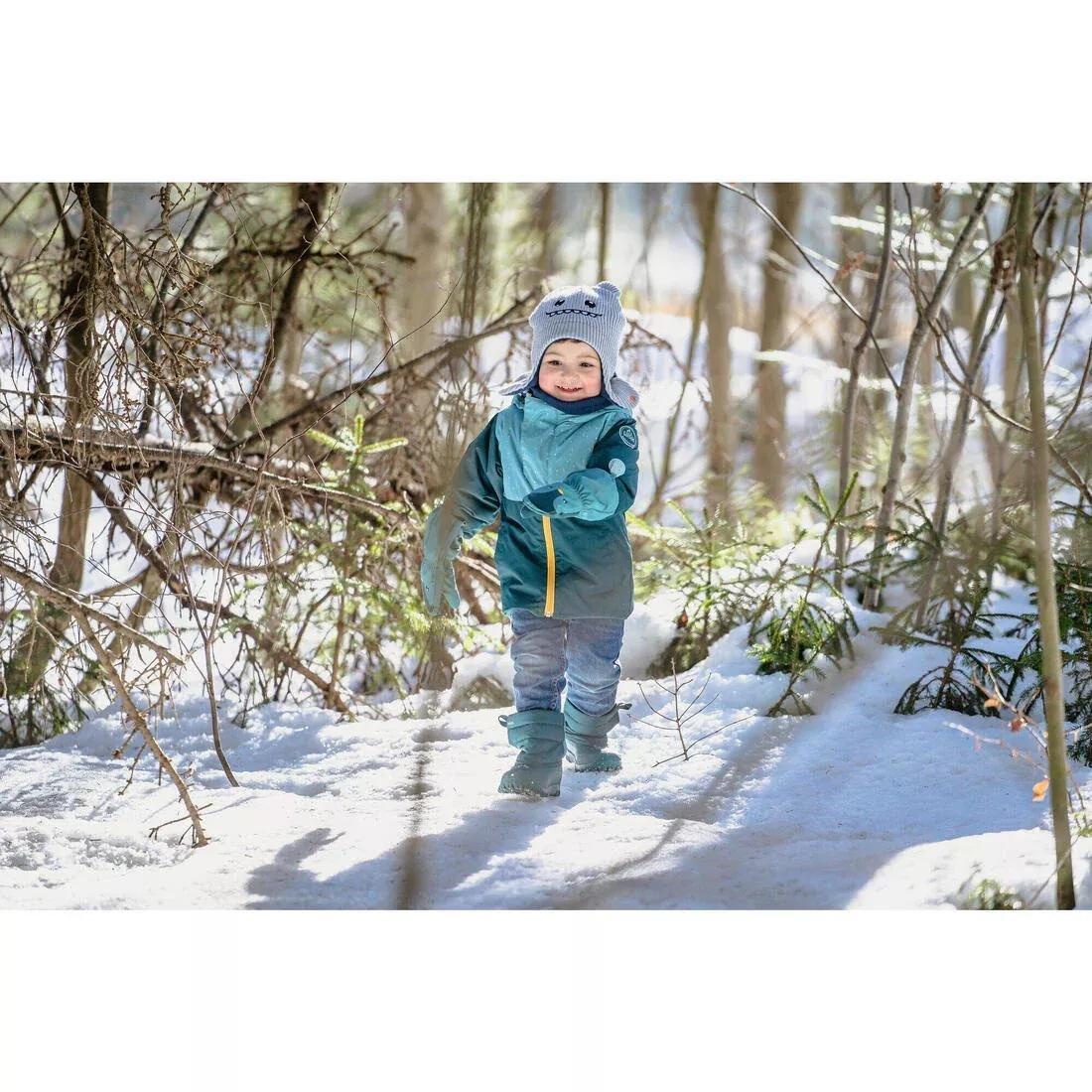 SILVER GREY Baby Ski/Sledge Hat - WARM Grey and Blue, No Color, large image number 1