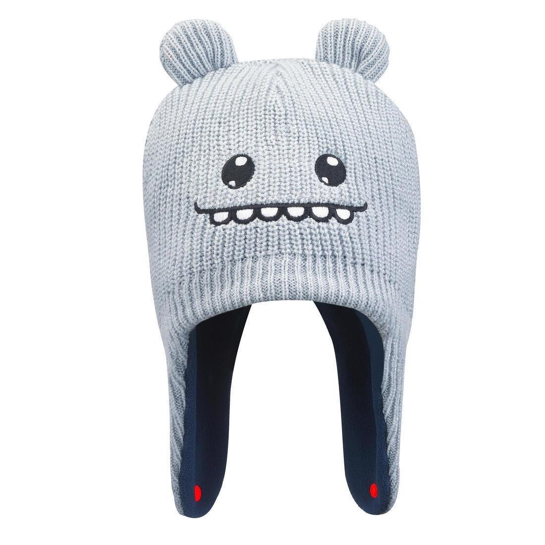 SILVER GREY Baby Ski/Sledge Hat - WARM Grey and Blue, No Color, large image number 3