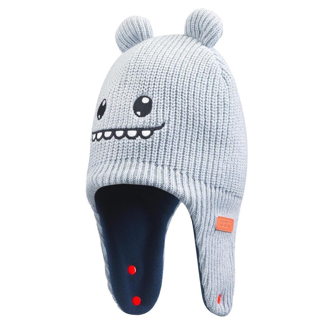 TURQUIN BLUE Baby Ski/Sledge Hat - WARM Grey and Blue, 5401_000, medium