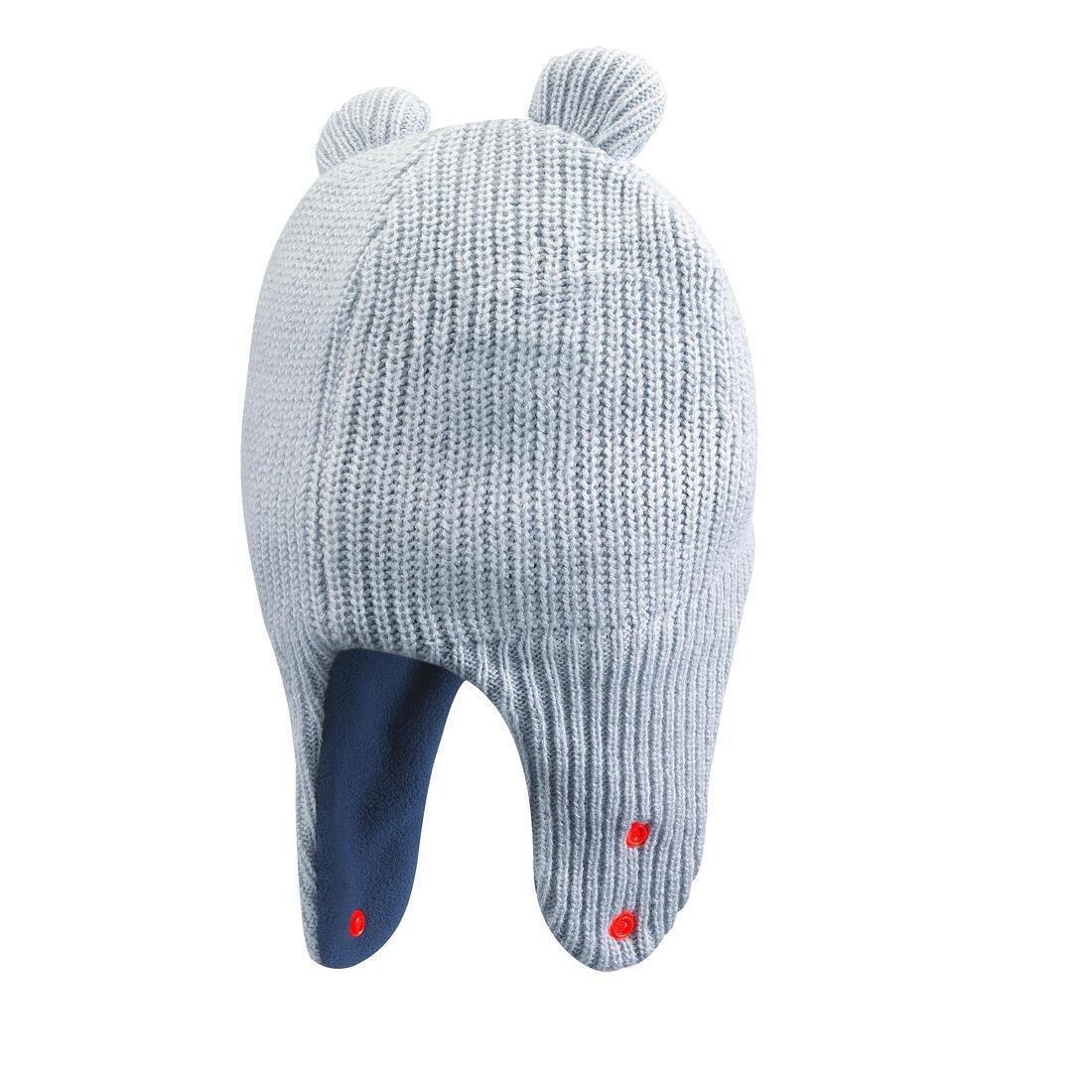 TURQUIN BLUE Baby Ski/Sledge Hat - WARM Grey and Blue, 5401_000, medium