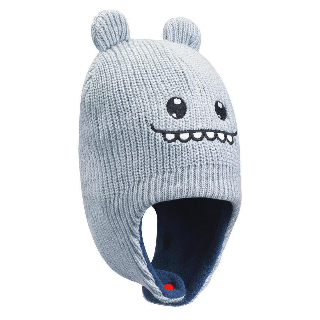 SILVER GREY Baby Ski/Sledge Hat - WARM Grey and Blue, No Color, large image number 6