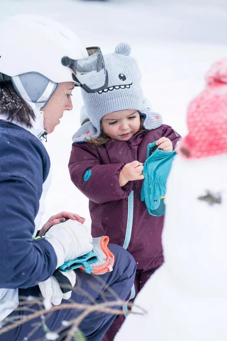 TURQUIN BLUE Baby Ski/Sledge Hat - WARM Grey and Blue, 5401_000, medium