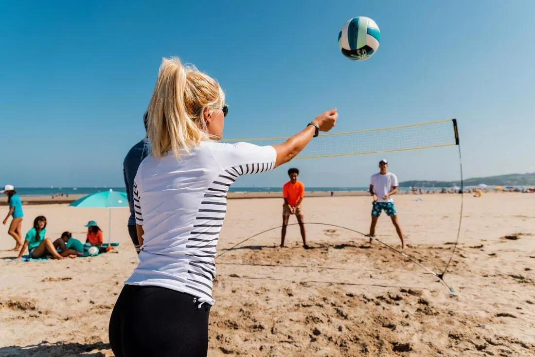 LEMON YELLOW Beginner Beach Sports Set (Net and Posts) BS100, No Color, large image number 11