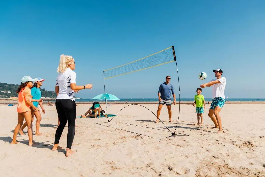 LEMON YELLOW Beginner Beach Sports Set (Net and Posts) BS100, No Color, large image number 12