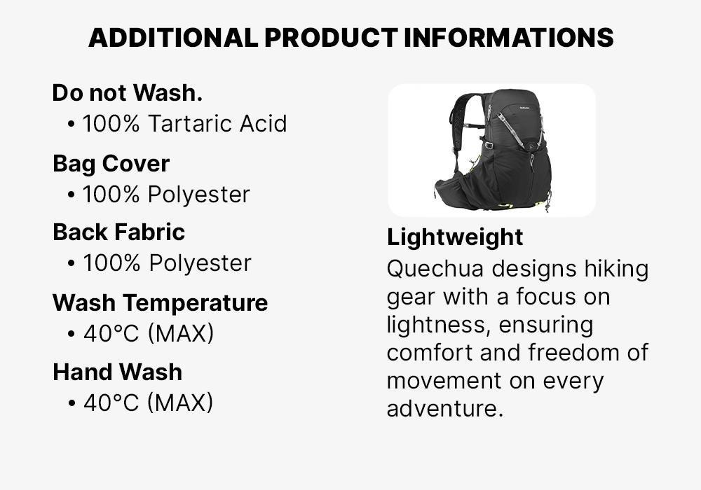Ultra-Light Fast Hiking Backpack 17L - Fh500, Black, No Color, large image number 13