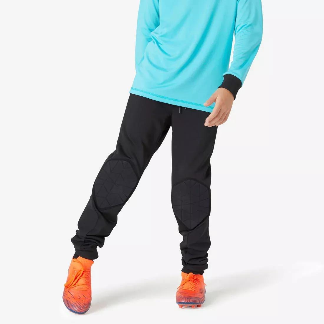 BLACK Kids' Goalkeeper Bottoms F100 - Black, No Color, medium