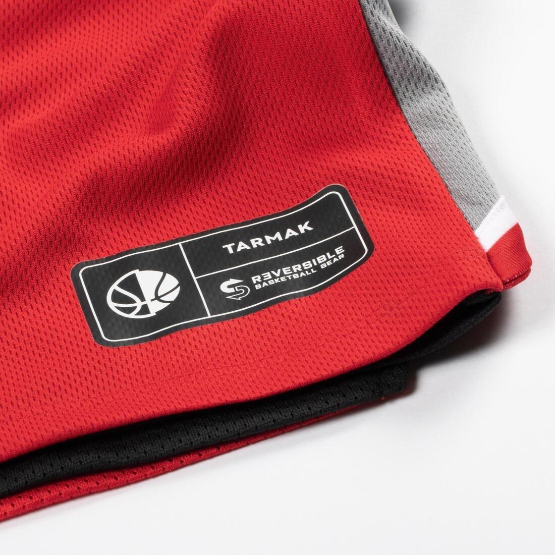 Kids Unisex Reversible Sleeveless Basketball T-Shirt / Jersey - T500R, Black, No Color, large image number 4