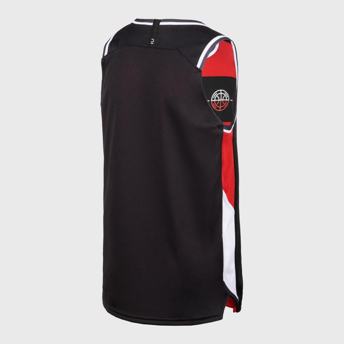 TARMAK - Kids' Reversible Sleeveless Basketball T-Shirt / Jersey T500R, BLACK