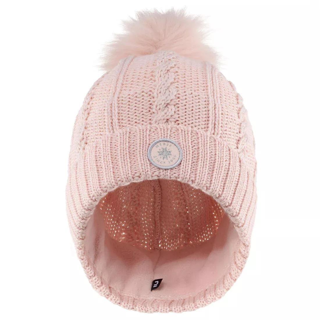 Unisex Ski Hat Fur Cable-Knit, Black, No Color, large image number 8