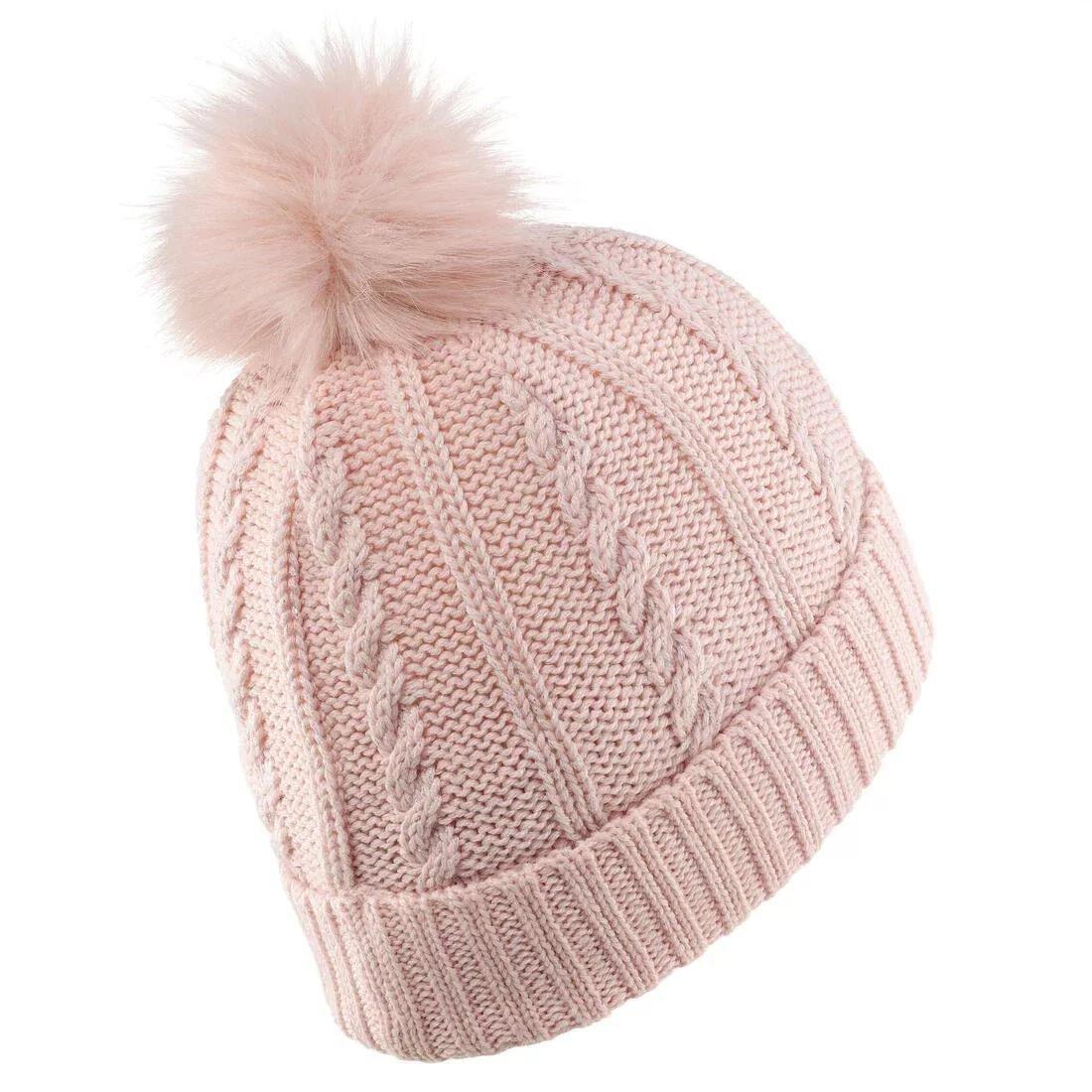 Unisex Ski Hat Fur Cable-Knit, Black, No Color, large image number 9
