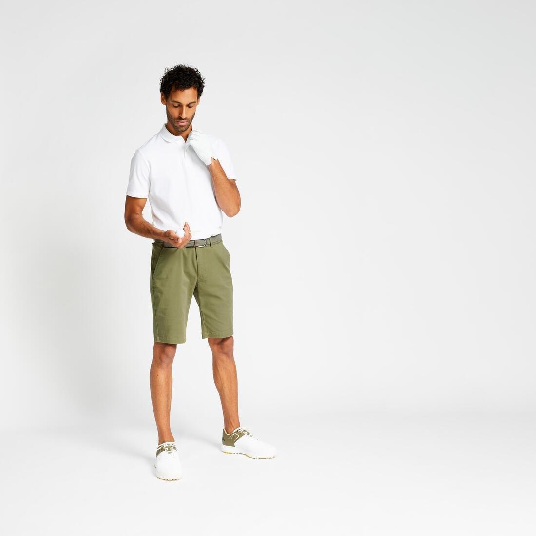 HONEY YELLOW Men's golf cotton chino shorts - MW500, , large image number 7