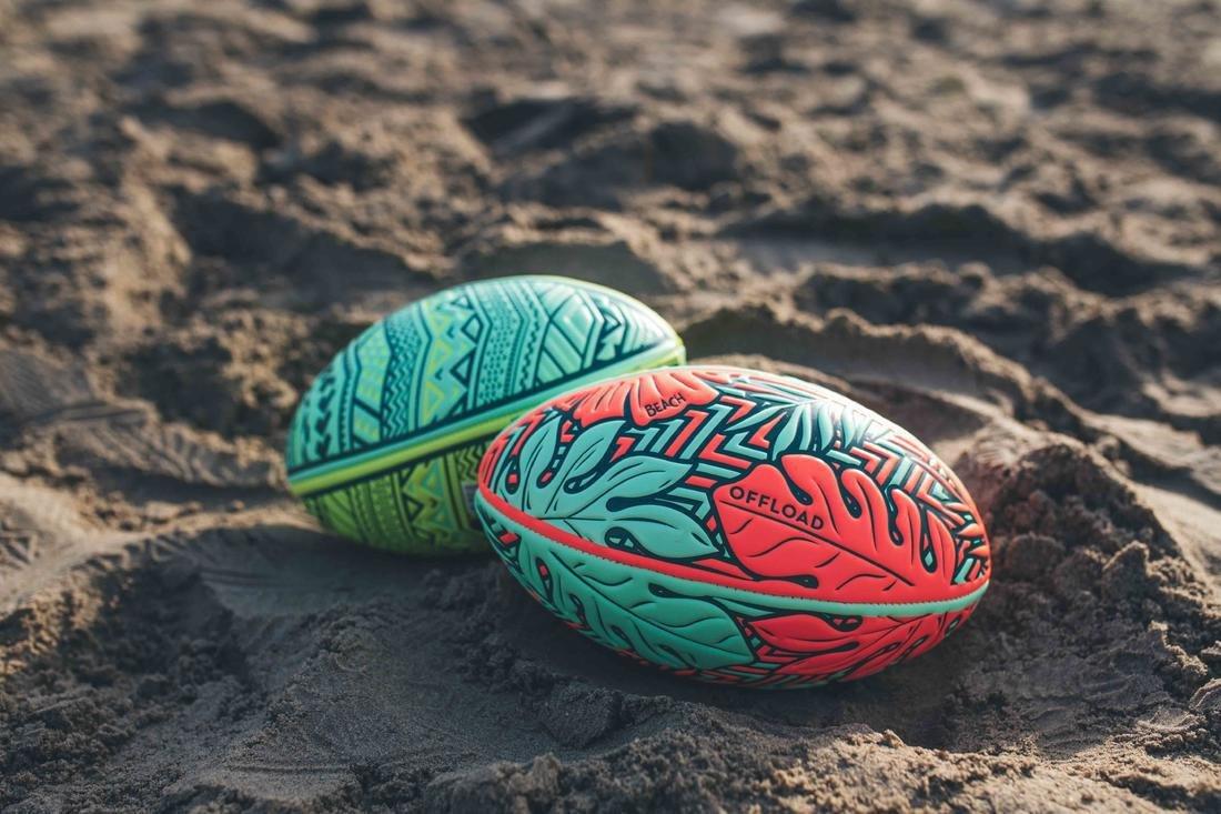 Beach Rugby Ball R100 Midi Maori, Multicolour, No Color, large image number 7
