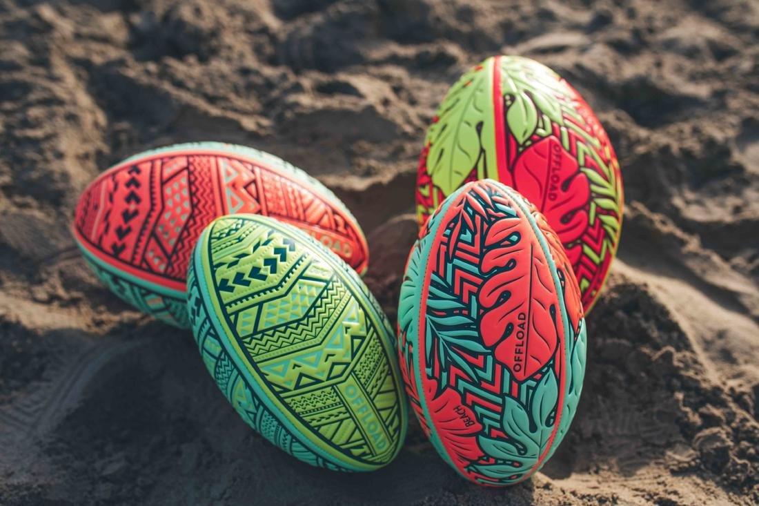 Beach Rugby Ball R100 Midi Maori, Multicolour, No Color, large image number 9