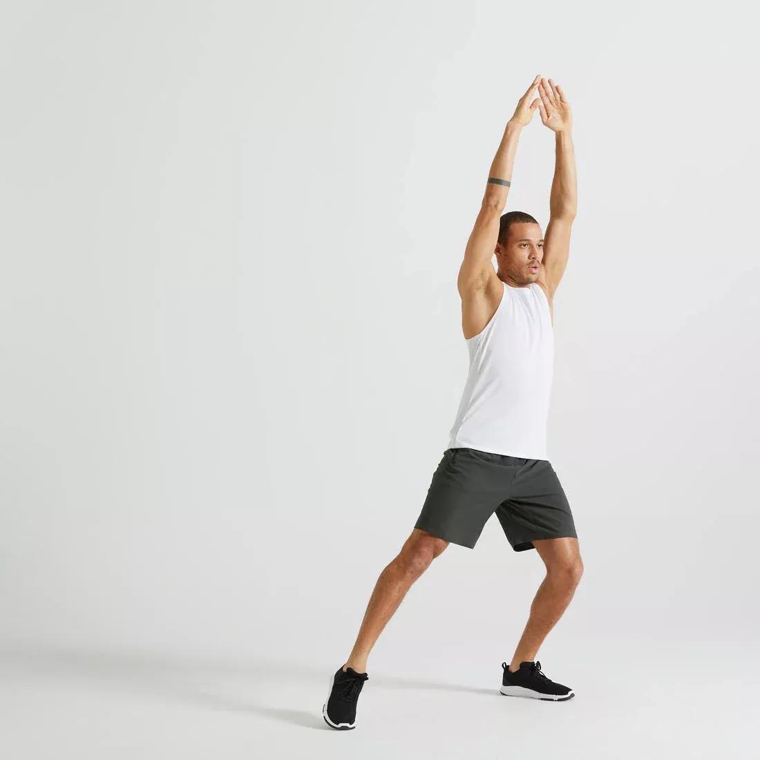 Men's Fitness Cardio Training Tank Top 100-White, No Color, medium