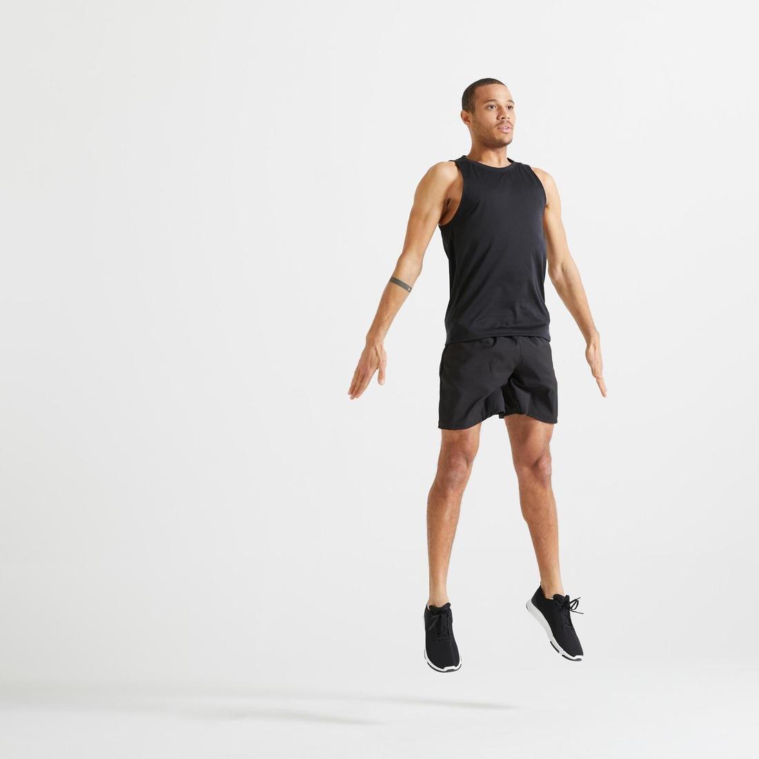 Men Fitness Cardio Training Tank Top 100, Black, , large image number 1