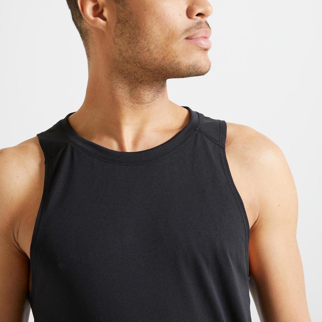 Men Fitness Cardio Training Tank Top 100, Black, , large image number 2