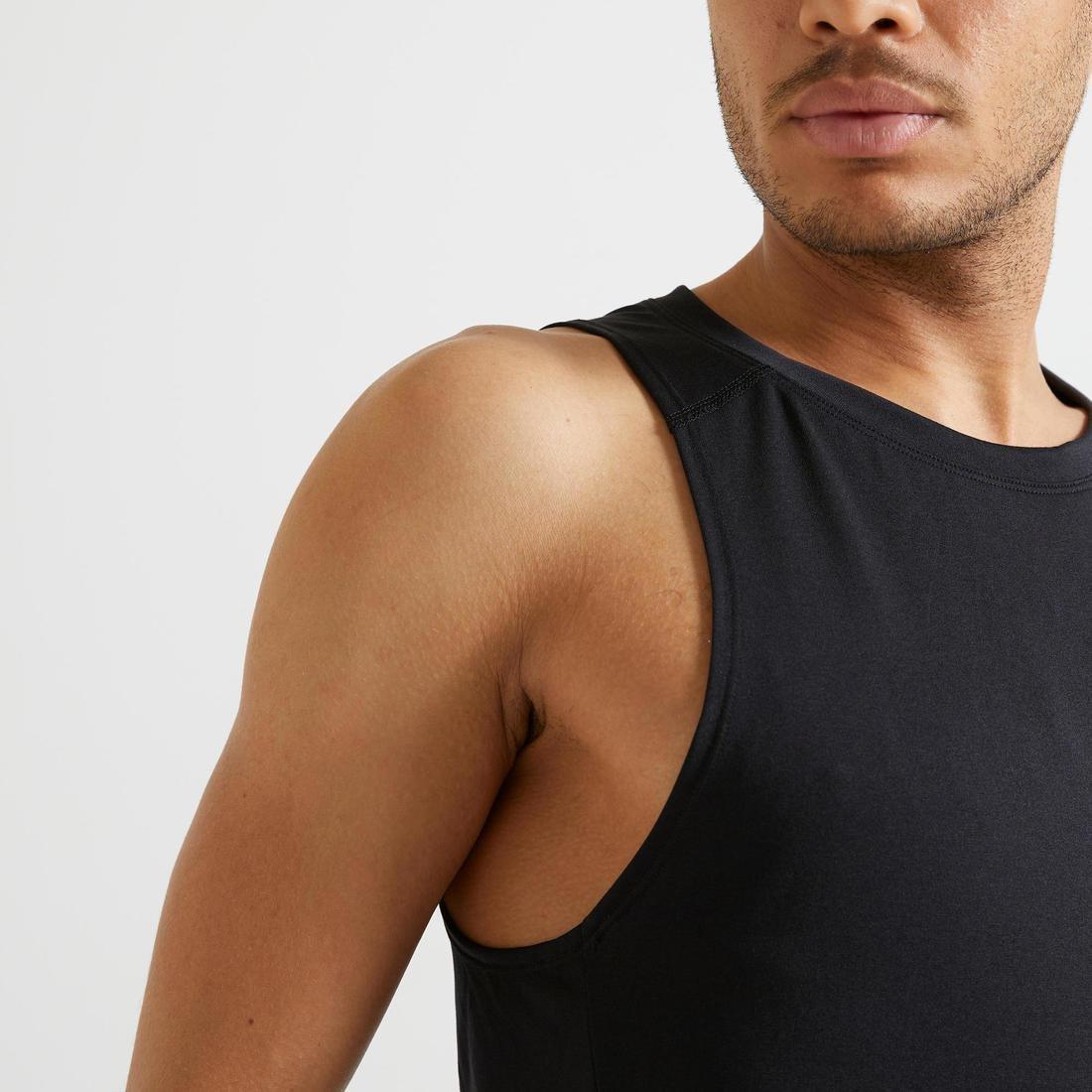 Men Fitness Cardio Training Tank Top 100, Black, , large image number 10