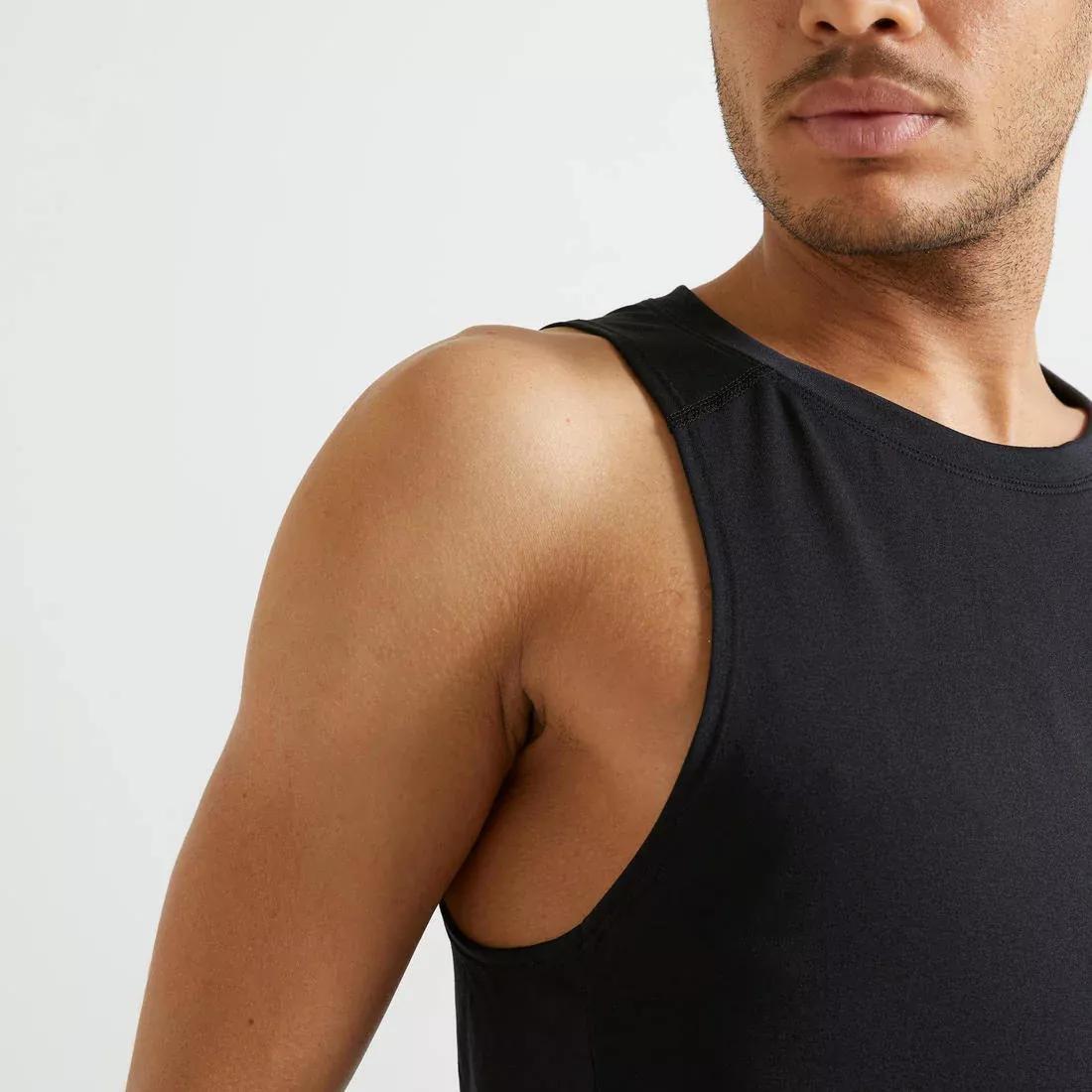 Men Fitness Cardio Training Tank Top 100, Black, , large image number 11
