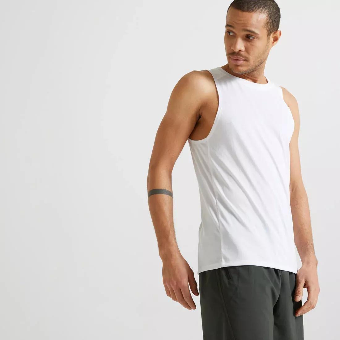 Men Fitness Cardio Training Tank Top 100, Black, , large image number 13
