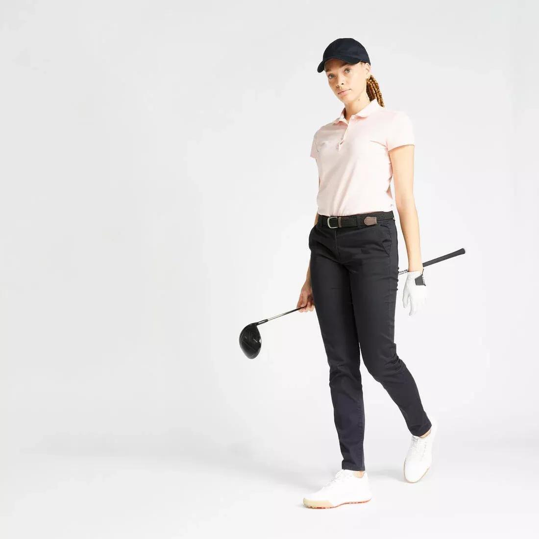 Women Golf Short-Sleeved Polo Shirt - Mw500, Pink, No Color, large image number 1