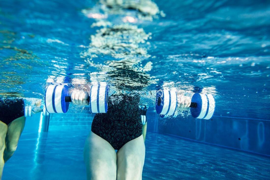 Aquafitness Pair Of Foam Water Dumbbells, Blue, No Color, medium