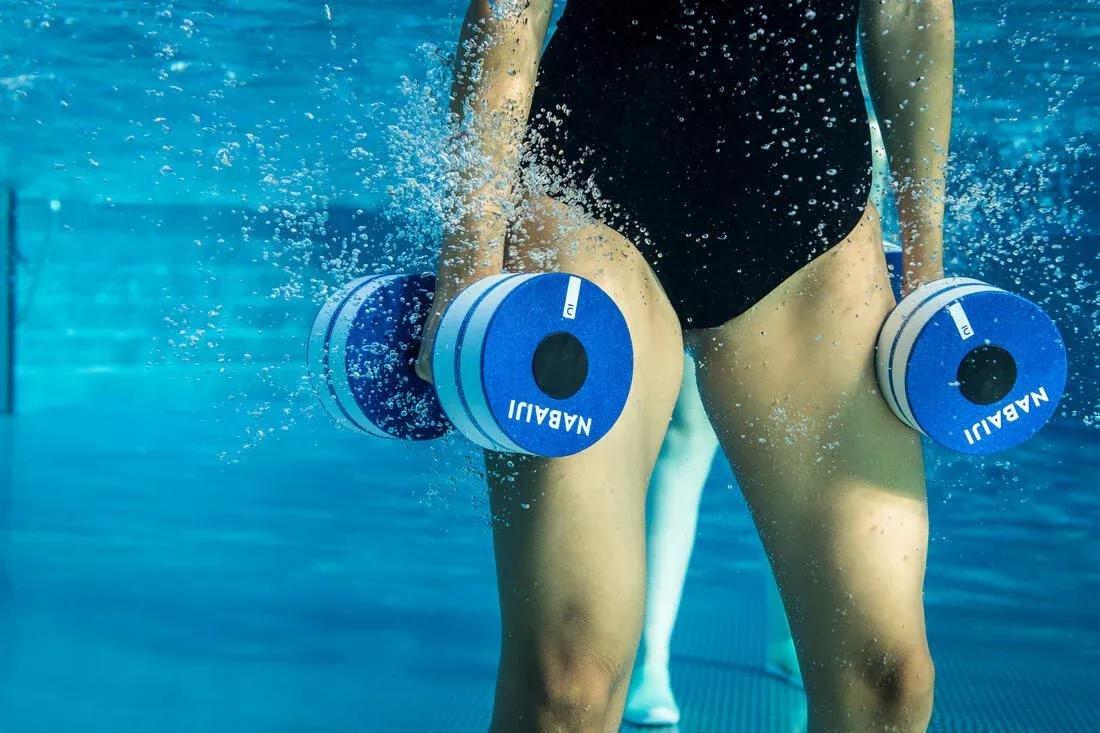 Aquafitness Pair Of Foam Water Dumbbells, Blue, No Color, large image number 14