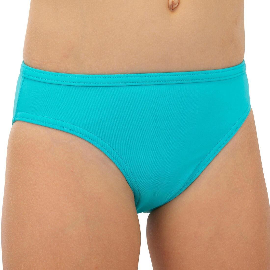 Kids Girls Two-Piece Surfing Swimsuit Bikini Top Bali 100, Turquoise, , large image number 4