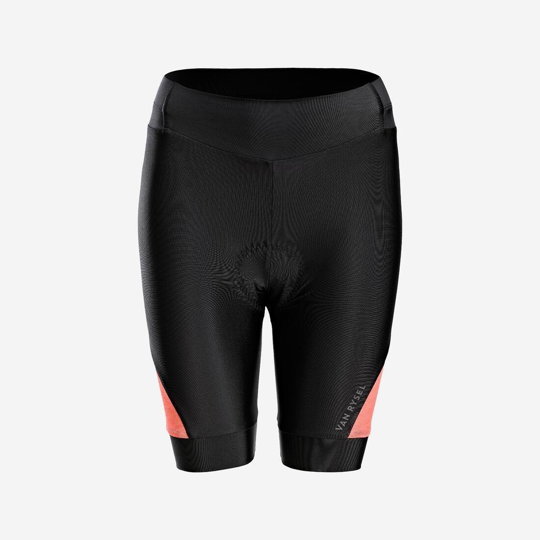 BLACK Women's Strapless Summer Road Cycle Shorts Discover - Black/Coral, No Color, medium